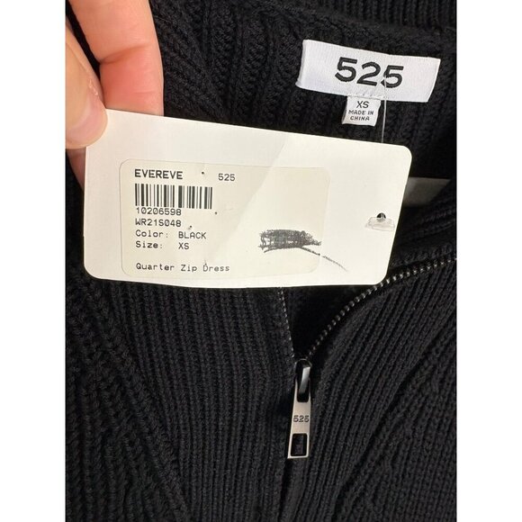 NWT 525 America Pleat Sleeve Quarter Zip Sweater Dress Black-sz XS - Picture 7 of 9